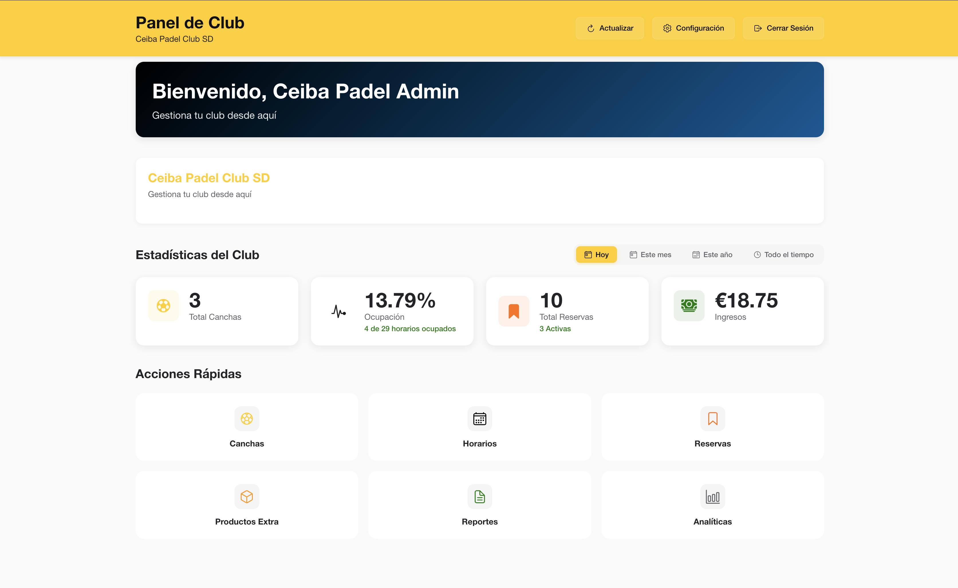 Volea Admin Dashboard Screenshot