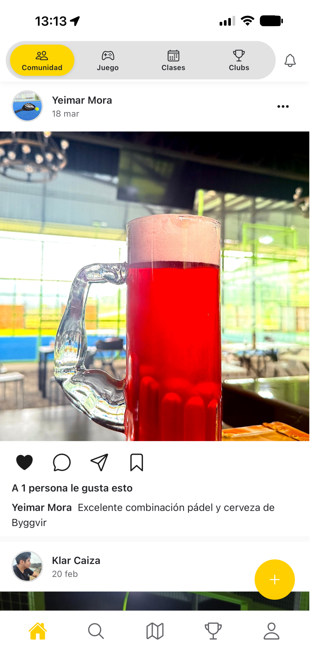 Feed de comunidad de jugadores